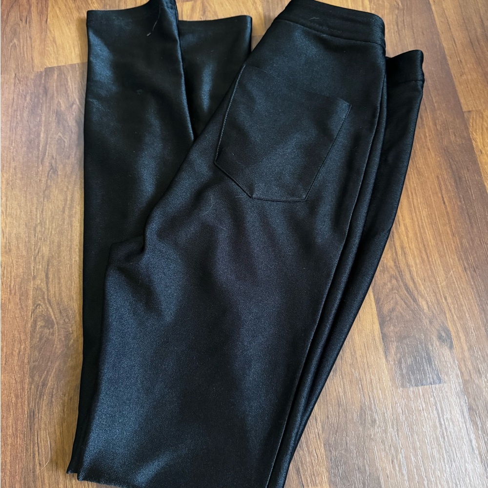 Bar lll Black Skinny Silky Shiny Stretch Pants Size XS